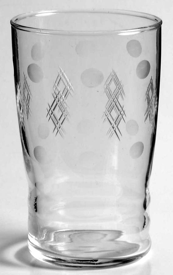 Criss Cross and Punties Flat Juice Glass by Standard Glass-1