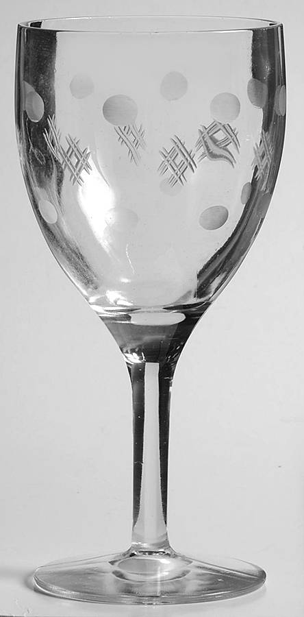 Criss Cross and Punties Water Goblet by Standard Glass-1