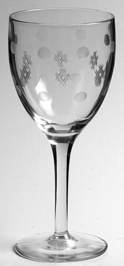 Criss Cross and Punties Water Goblet by Standard Glass-1