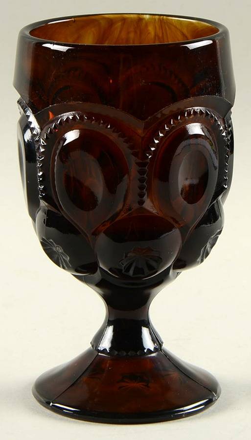 Moon and Star Brown Water Goblet by Smith Glass -1