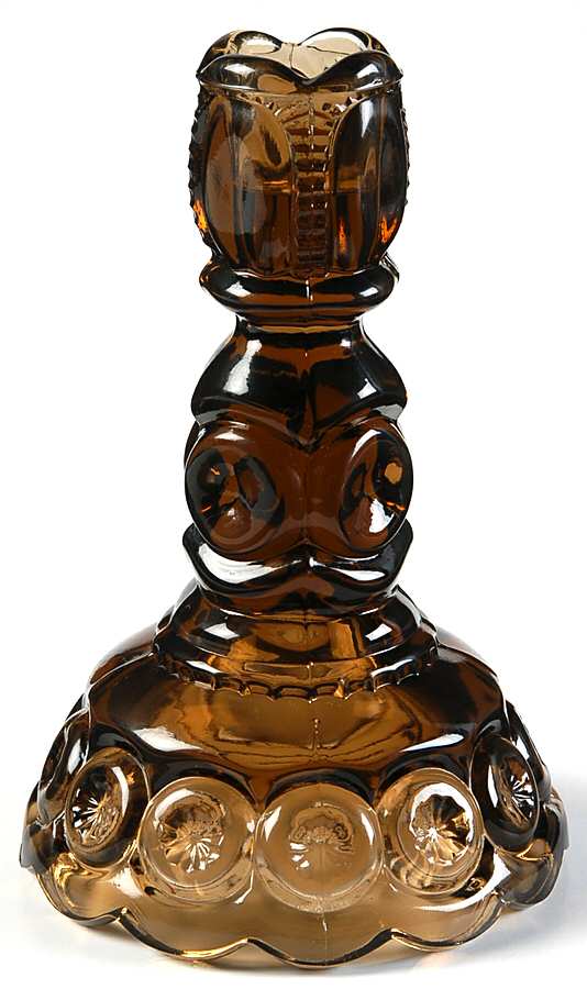 Moon and Star Brown 6" Single Light Candlestick by Smith Glass -1