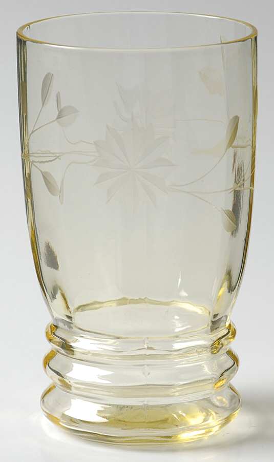 Rose (Yellow, Cut #17) 10 Oz Flat Tumbler by Standard Glass-1