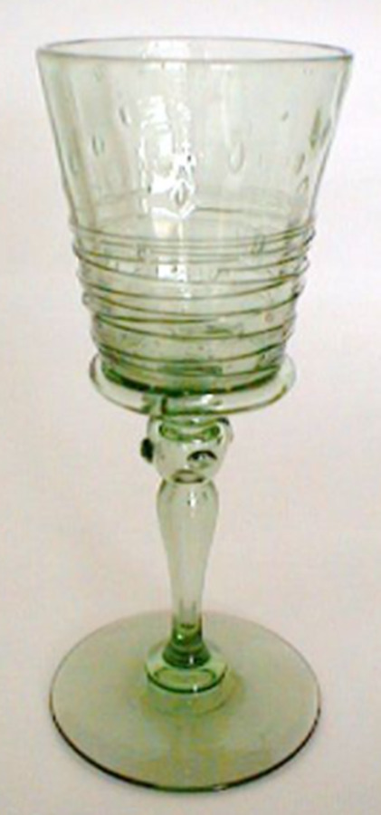 6359 Spanish Green Water Goblet by Steuben-1