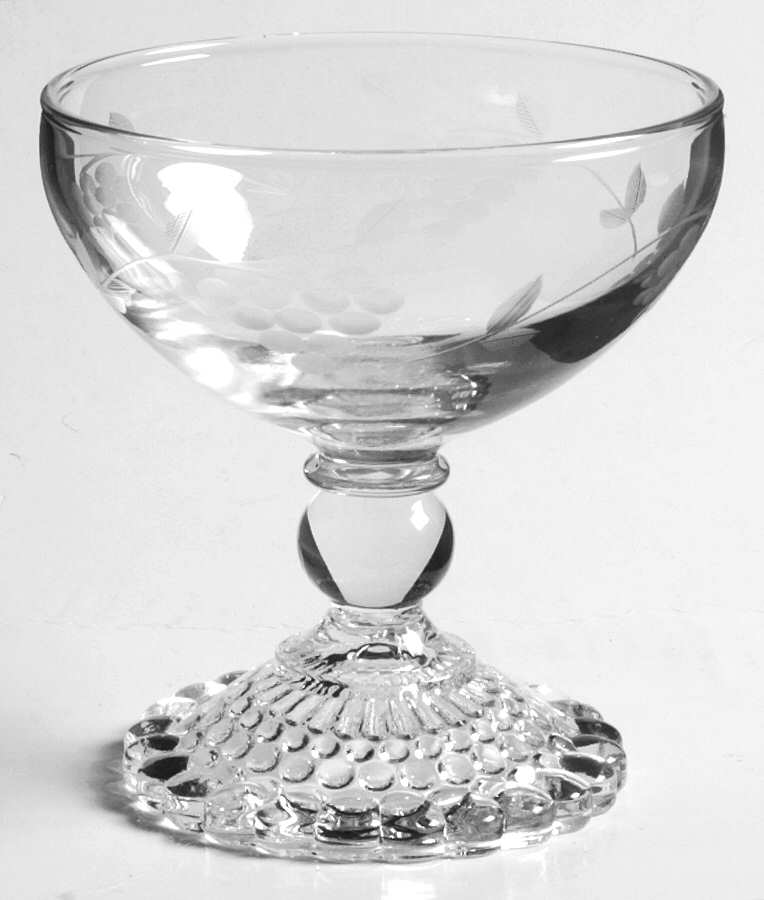 Grape (Cut 3, Stem #336) Champagne/Tall Sherbet by Standard Glass-1
