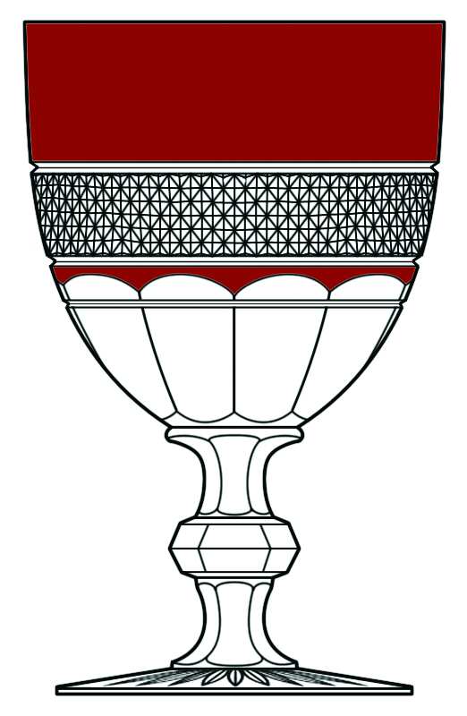 Trianon Ruby Water Goblet by St Louis-1