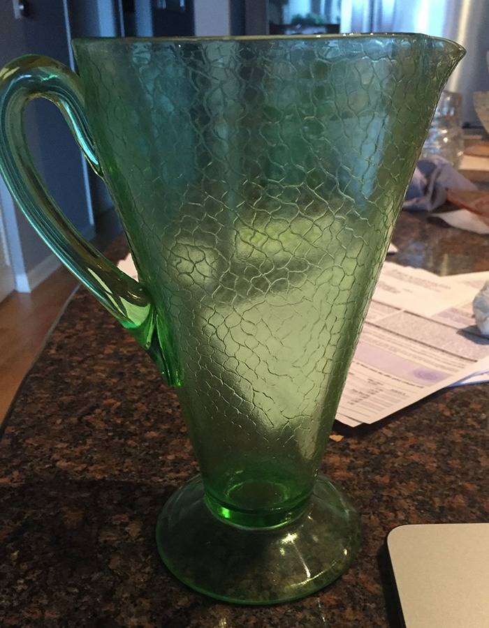 By Cracky Green Pitcher by Smith Glass -1