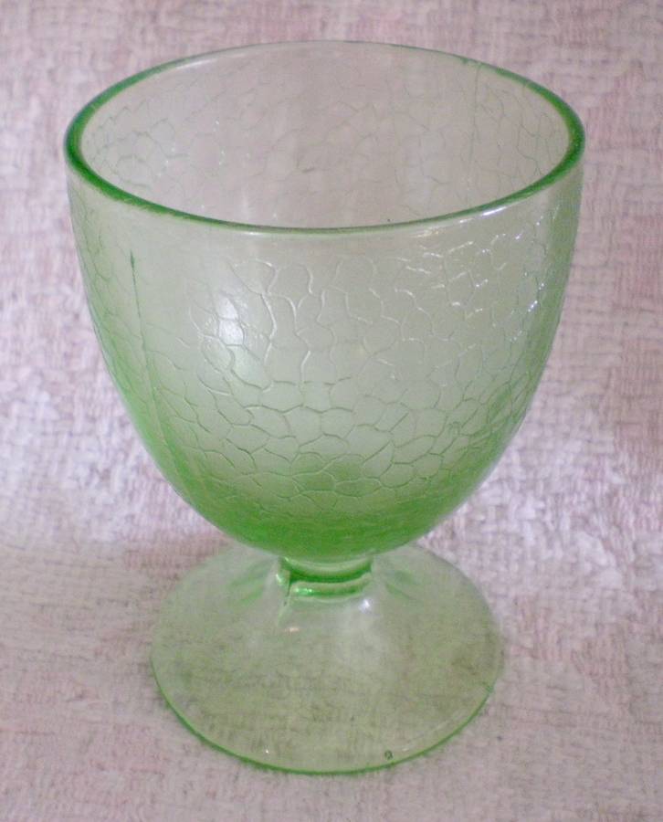 Crackle Green Candy Jar No Lid by Jeannette-1