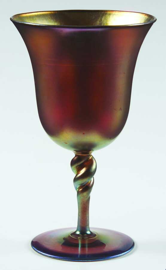 2361 Gold Aurene Water Goblet by Steuben-1