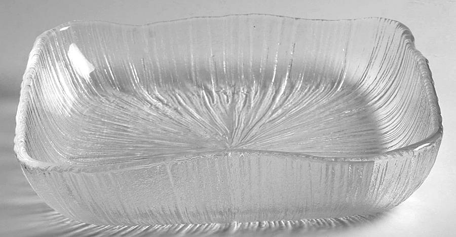 Rain Glass Clear Square Salad Plate by Sasaki-1