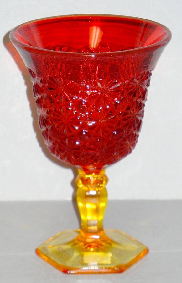 Daisy and Button Amberina Candy Dish No Lid by Smith Glass -1