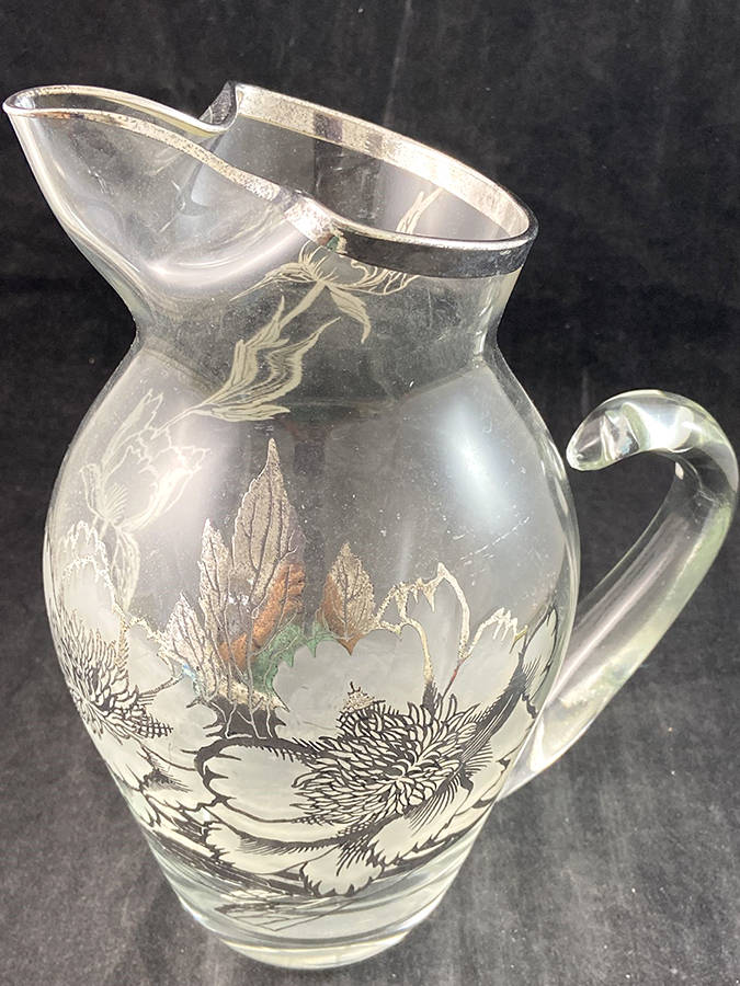 Peony 68 Oz Ice Lip Pitcher by Rockwell Silver Glass-1