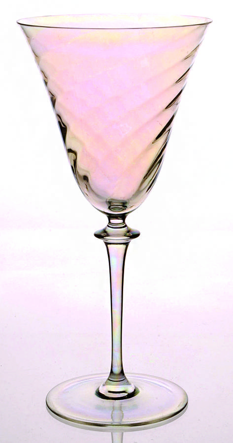Garda Opalescent (Swirl Optic) Water Goblet by F Schmidt-1