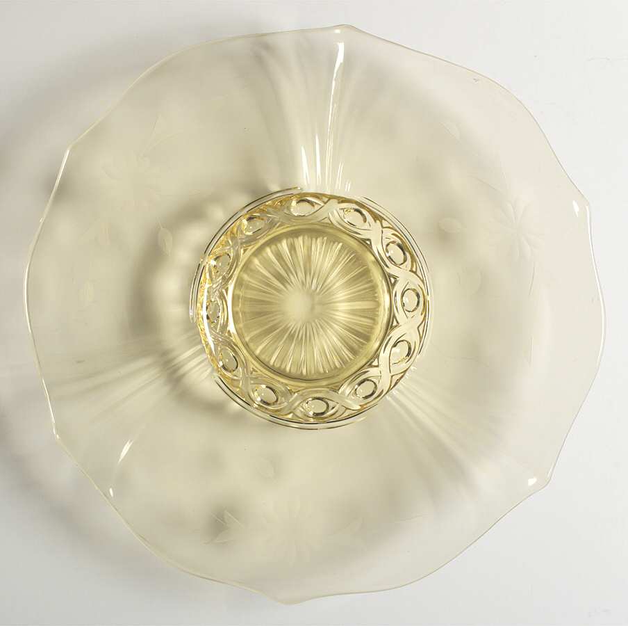 Pauline Topaz Footed Plate by Standard Glass-1