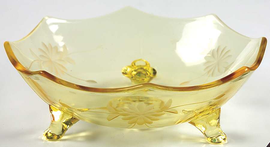Pauline Topaz Three-Toed Bowl by Standard Glass-1