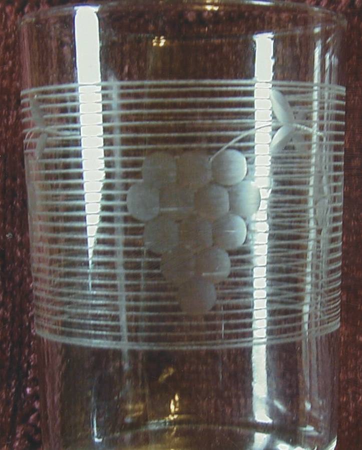 Grape on Grid (Cut #96) 8 Oz Flat Tumbler by Standard Glass-1