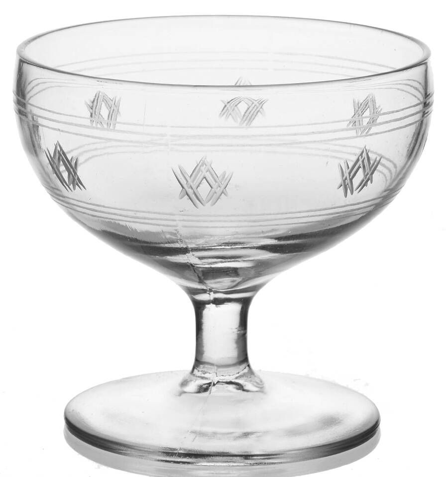 Criss Cross Bands Low Sherbet by Standard Glass-1