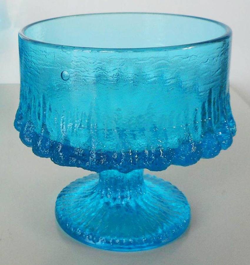 Sculptura II Blue Champagne/Tall Sherbet by Smith Glass -1