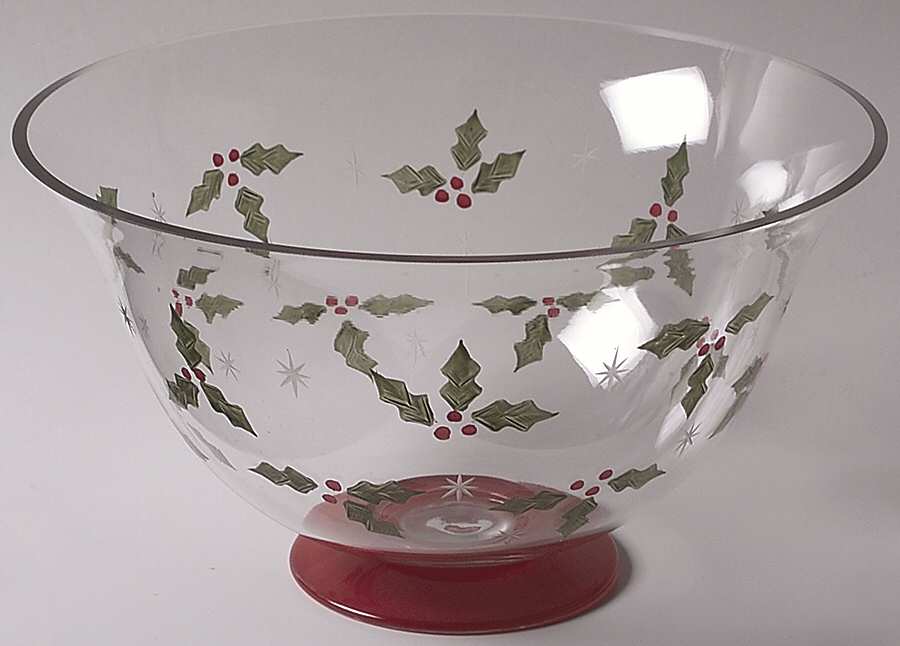 Holly Berry Red 8" Footed Round Bowl by Studio Nova-1
