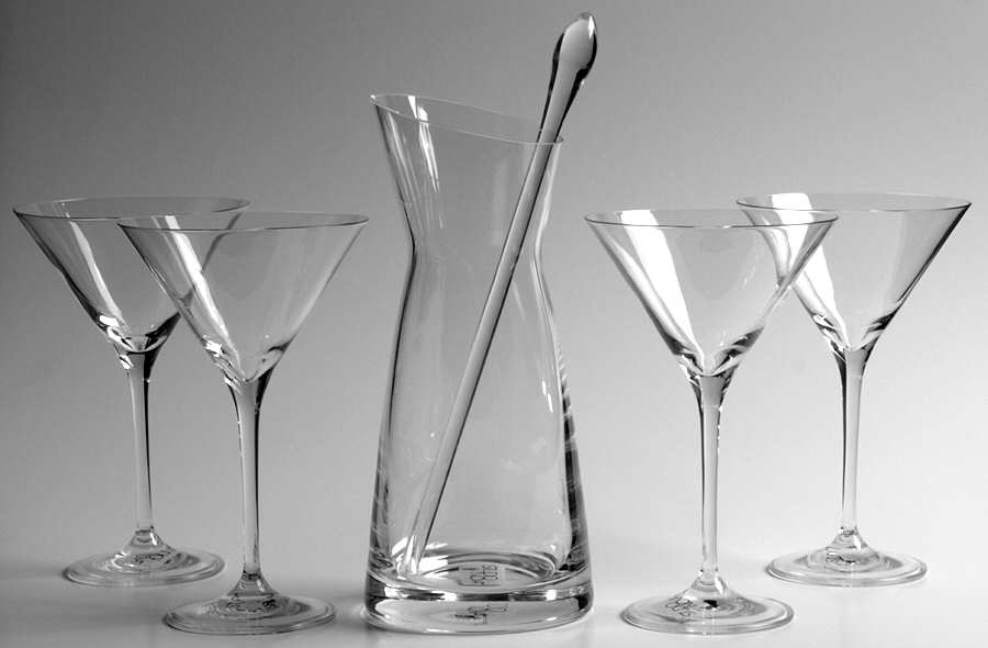 Entertainer (6 Pc) Martini Set(Carafe,4 Martini's,Pls Stirrer) by Studio Nova-1