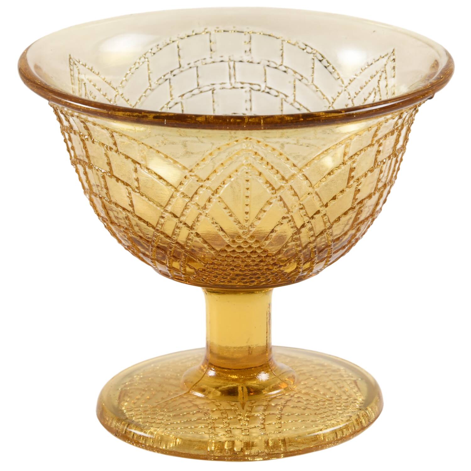 Romanesque Amber Champagne/Tall Sherbet by Smith Glass -1