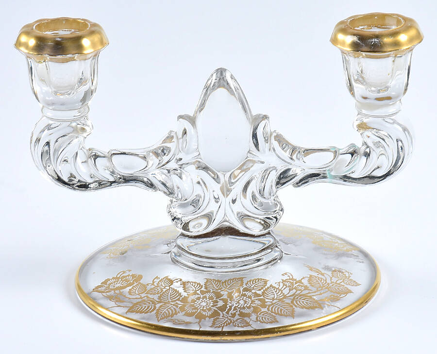 Queens Rose Double Light Candlestick by Silver City-1