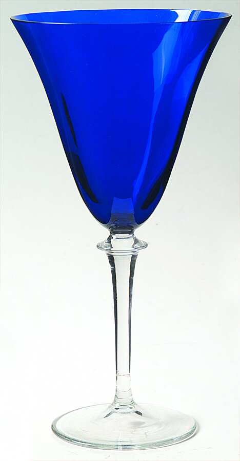 Garda Cobalt (Straight Optic) Water Goblet by F Schmidt-1