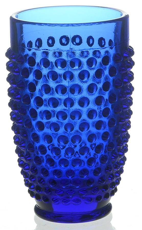 Hobnail Cobalt Blue 14 Oz Flat Tumbler by Smith Glass -1