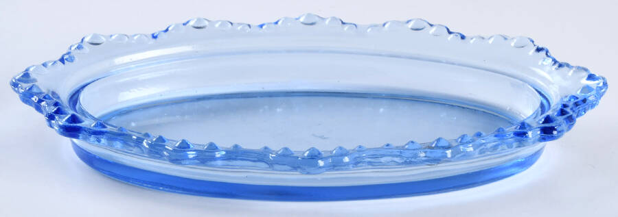 Hobnail Ice Blue 1/4 Pound Butter Dish, No Lid by Smith Glass -1