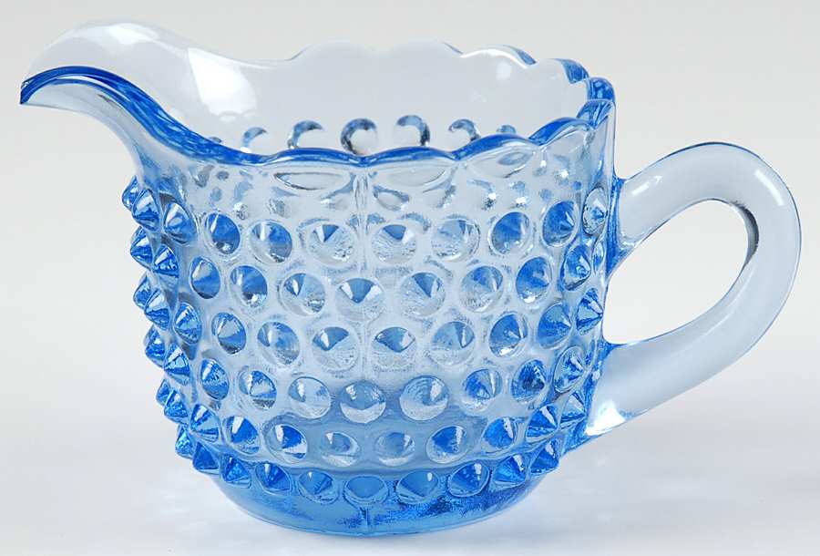 Hobnail Ice Blue Creamer by Smith Glass -1
