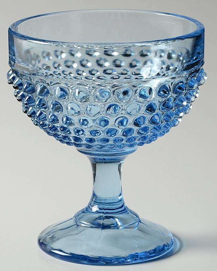 Hobnail Ice Blue Champagne/Tall Sherbet by Smith Glass -1