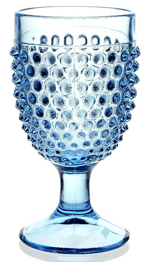 Hobnail Ice Blue Water Goblet by Smith Glass -1