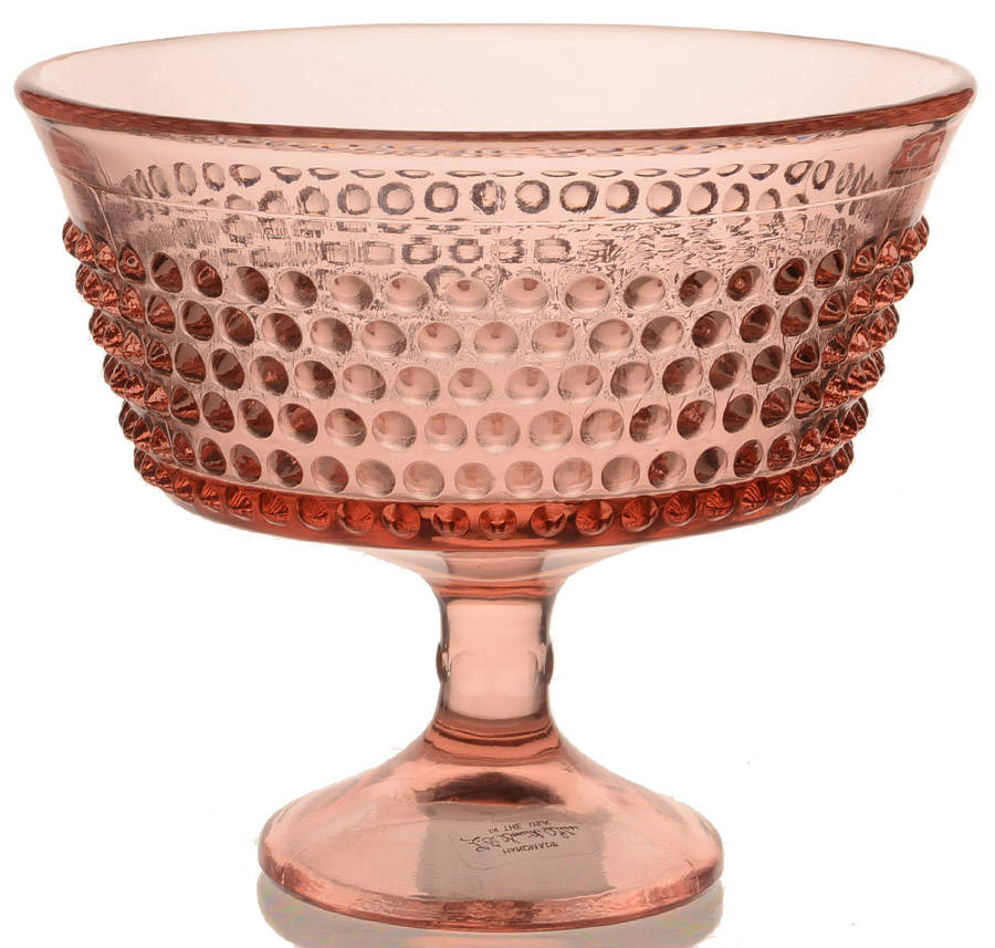 Hobnail Pink Compote by Smith Glass -1