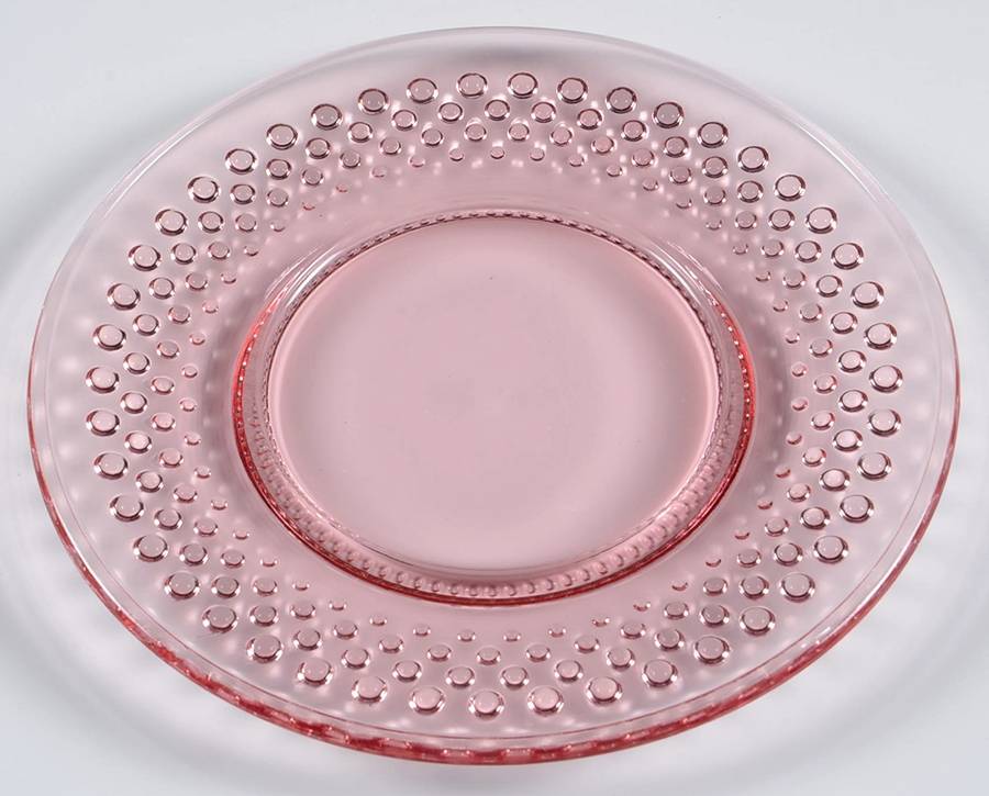 Hobnail Pink Salad Plate by Smith Glass -1
