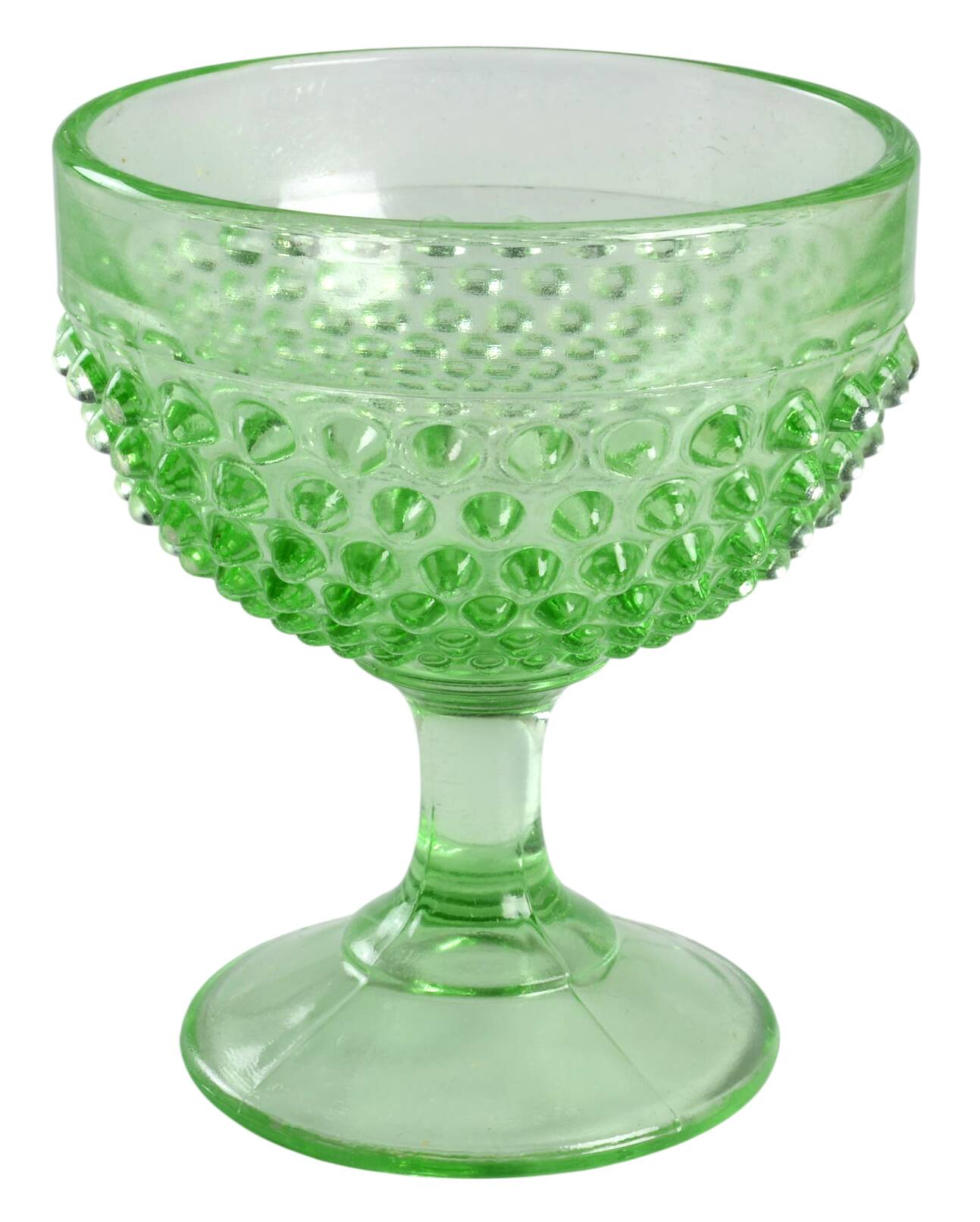 Hobnail Lime Green Champagne/Tall Sherbet by Smith Glass -1