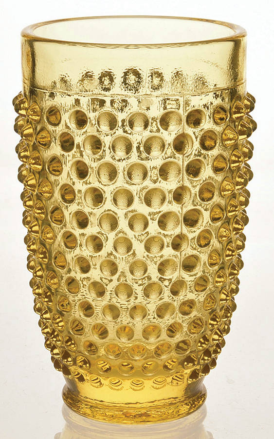 Hobnail Yellow 14 Oz Flat Tumbler by Smith Glass -1