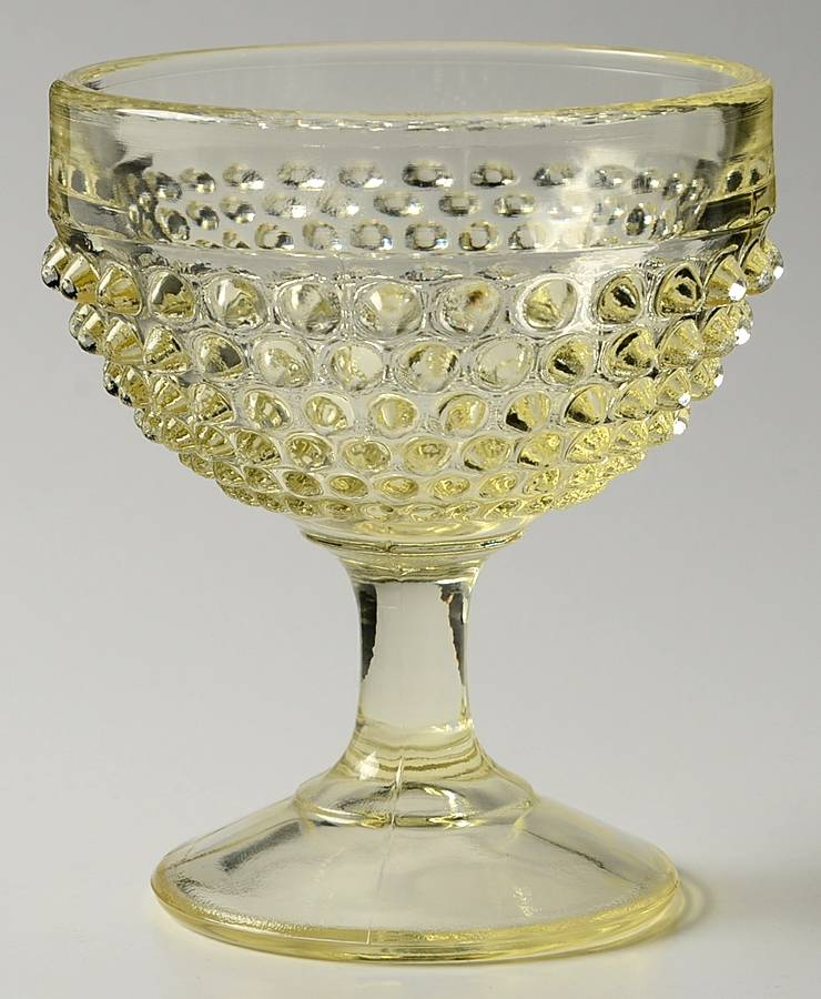 Hobnail Yellow Champagne/Tall Sherbet by Smith Glass -1
