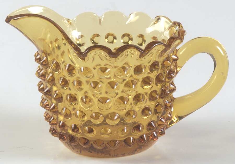 Hobnail Amber Creamer by Smith Glass -1