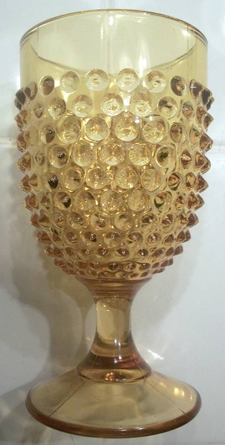 Hobnail Amber Water Goblet by Smith Glass -1