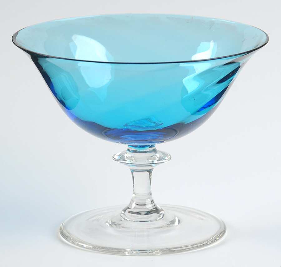 Garda Blue (Swirl Optic) Low Sherbet by F Schmidt-1
