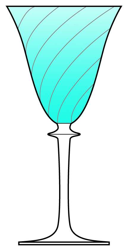 Garda Blue (Swirl Optic) Water Goblet by F Schmidt-1