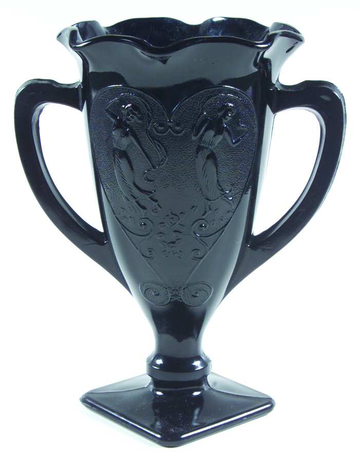 Snake Dance Black 7" Crimped Vase by Smith Glass -1
