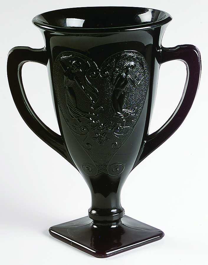 Snake Dance Black 7" Flared Vase by Smith Glass -1