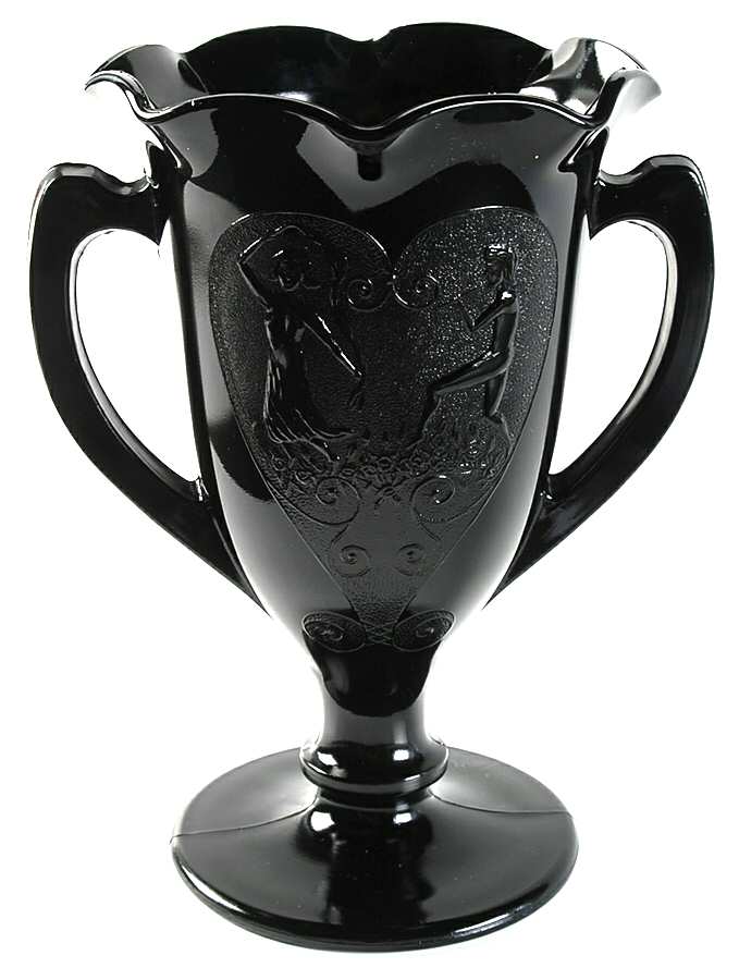 Snake Dance Black 8" Crimped Vase by Smith Glass -1