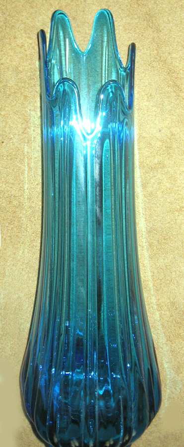Simplicity Peacock Blue 17"-25" Large Swung Vase by Smith Glass -1