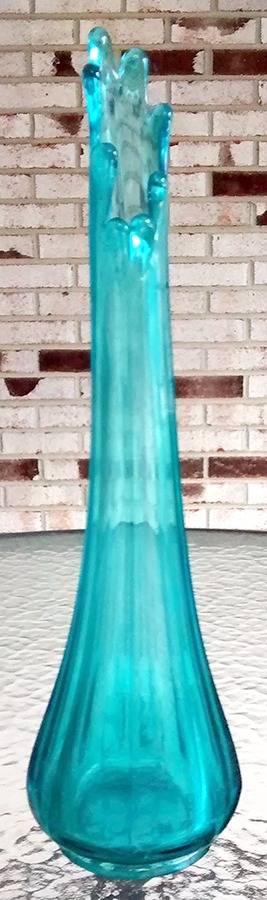 Simplicity Peacock Blue 11"-14" Small Swung Vase by Smith Glass -1