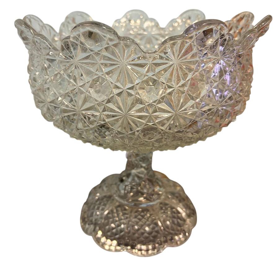 Daisy and Button Clear Round Compote (Height X Width) by Smith Glass -1