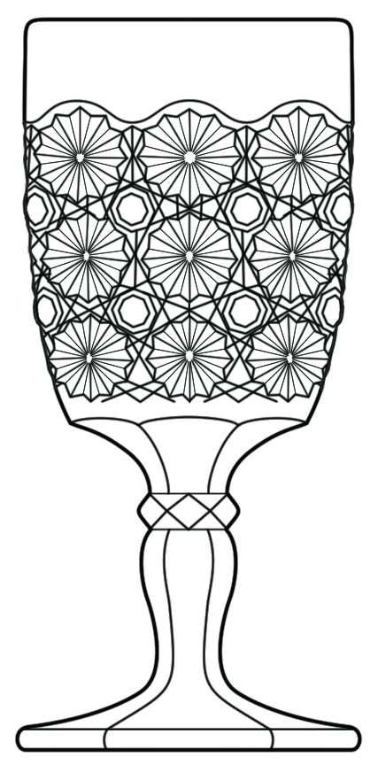 Daisy and Button Clear Water Goblet by Smith Glass -1