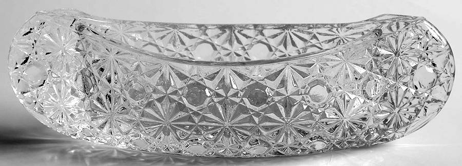 Daisy and Button Clear Small Canoe Shape Candleholder by Smith Glass -1