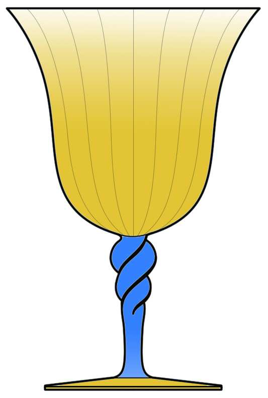 2361 Amber & Blue Water Goblet by Steuben-1