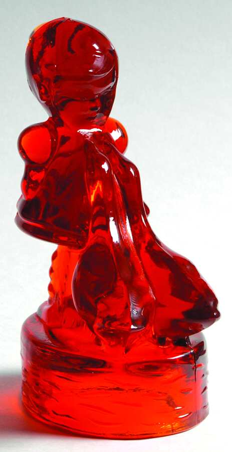 Animals & Figurines #6620 5" Goose Girl with Textured Base by Smith Glass -1